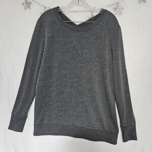 Adrienne Vittadini Medium Athletic Crisscross Back Grey Heathered Edgy Relaxed
